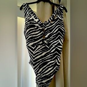 NWT California Sunshine One Piece Zebra Print Size 2x